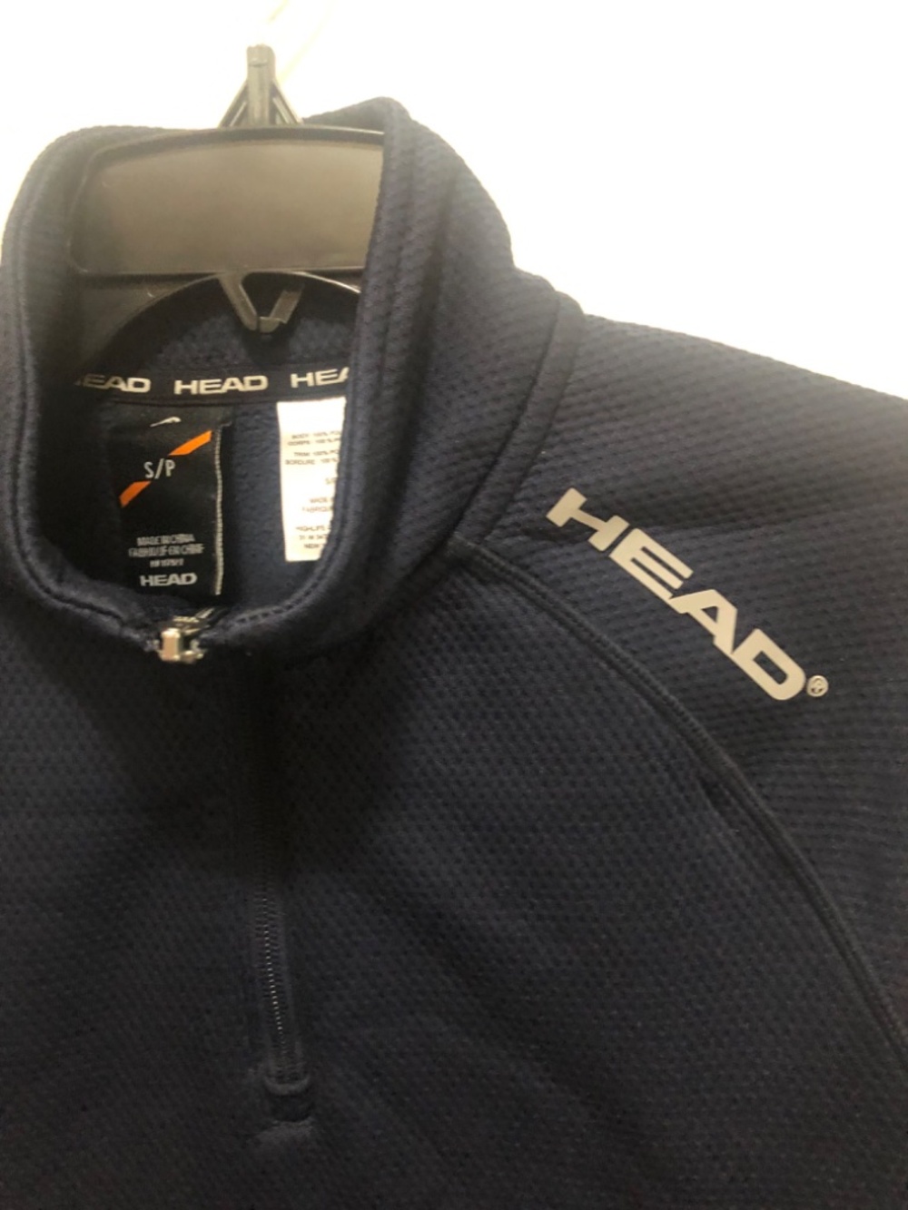 Small HEAD navy blue golf sweater half zip one zip pocket
